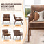 Medieval modern chair, solid wood frame living room chair, accent chair with ultra thick backrest - Korvel