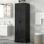 Storage Cabinet with Two Doors for Bathroom, Office, Adjustable Shelf, MDF Board, Black - Korvel