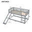 Twin over Twin Bunk Bed with Convertible Slide and Ladder Gray - Korvel