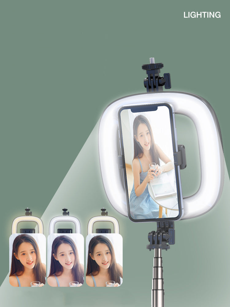 P40D Square Fill Light Selfie Stick - Portable 6-Inch Beauty Light