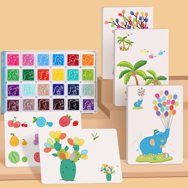 Children's Finger Drawing Paint Kindergarten Color Printing Mud Baby Graffiti Printing Pad Drawing Tool Palm Pointillism - Korvel
