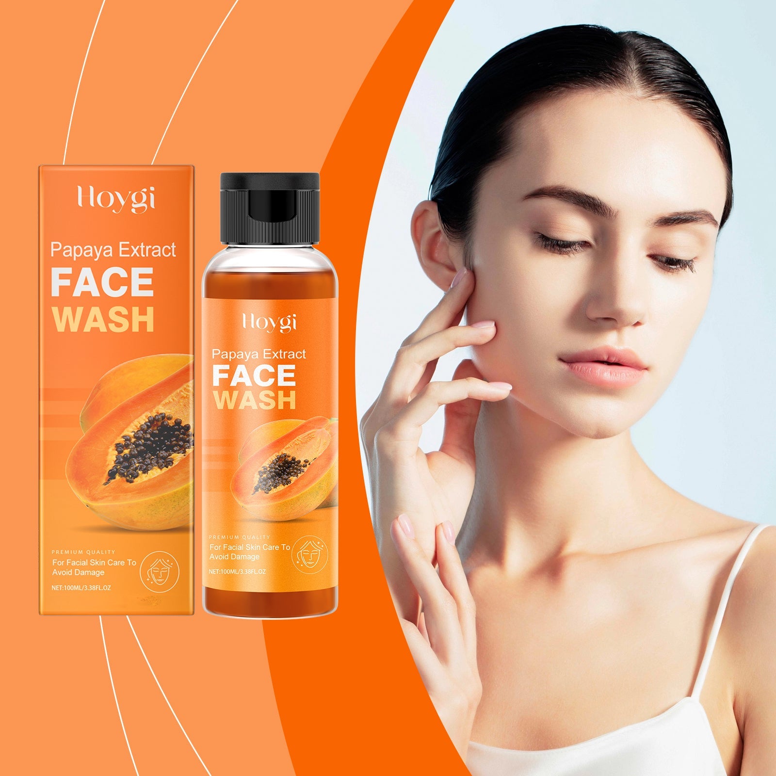 Papaya Face Wash Gentle Cleanser Not Tight Moisturizing Hydrating Moisturizing Skin Tender Skin Care Face Wash - Korvel