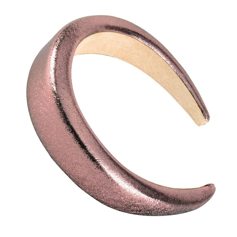 Bright Sponge Hair Hoop Wide Edge Thick Colored Shiny Silk Fabric Hair Accessories - Korvel