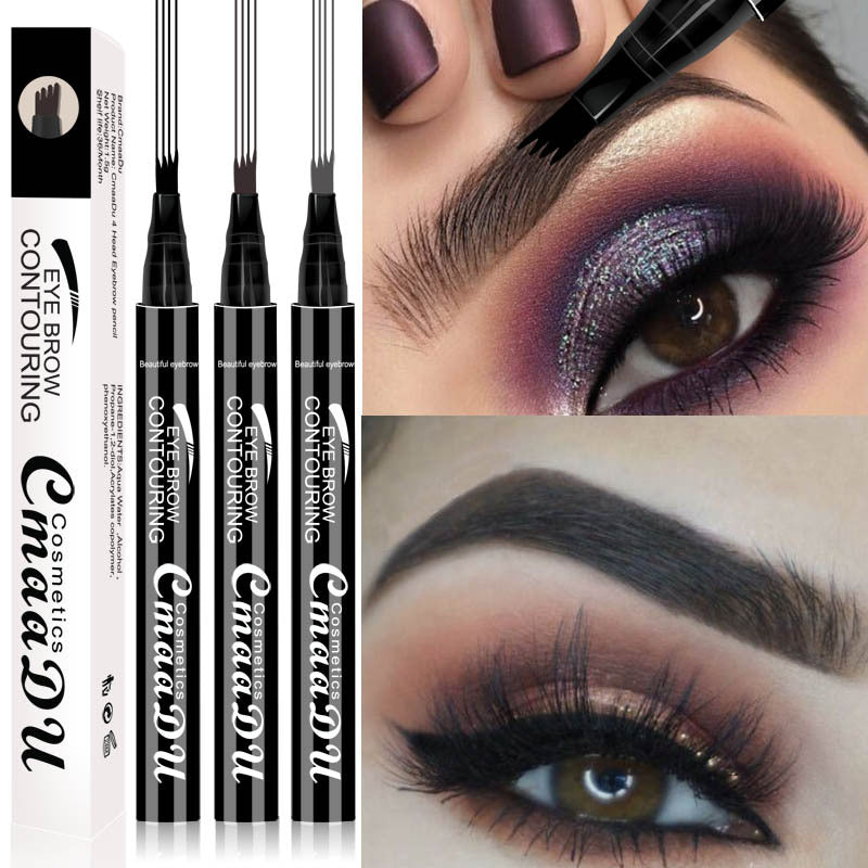 CmaaDu 4 head eyebrow pencil four point eyebrow pencil easy to dry - Korvel