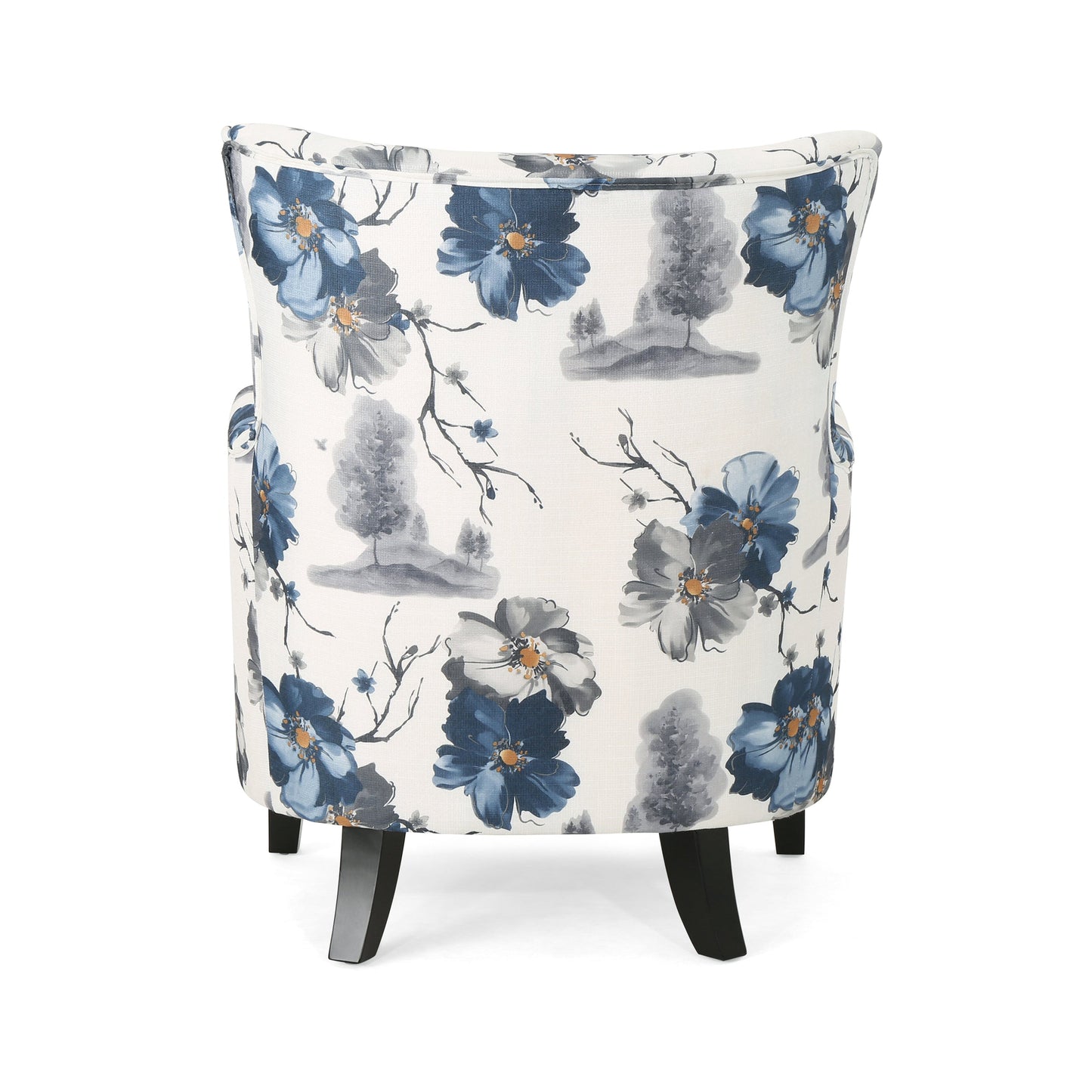 Fauteuil Club Rembourré en Tissu Imprimé Moderne Rétro