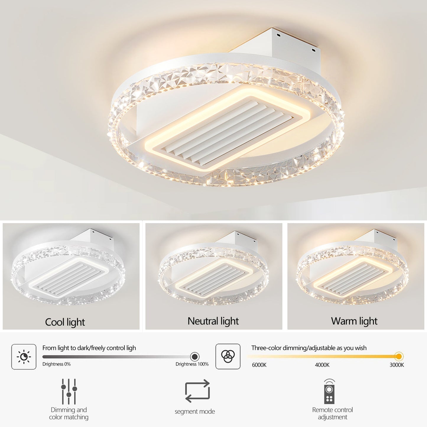 Bladeless Fan Lamp With Lights Dimmable  LED - Korvel