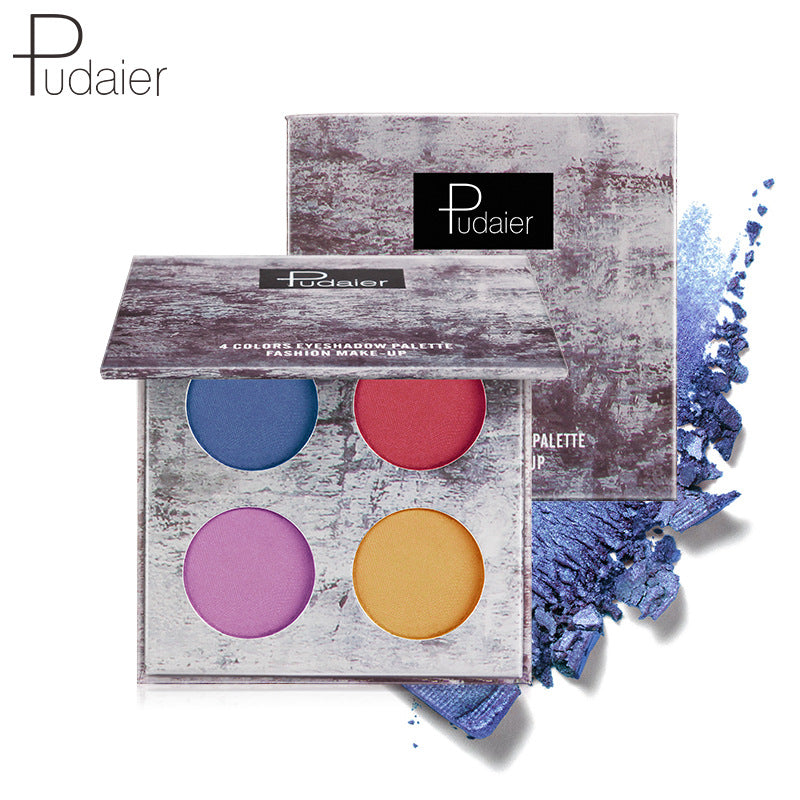 Pudaier Ink Landscape Four-color Eyeshadow Palette Matte Pearlescent Waterproof and Sweatproof Eyeshadow Makeup - Korvel