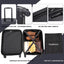 20" Carry on Luggage Lightweight Suitcase, Spinner Wheels, Black - Korvel