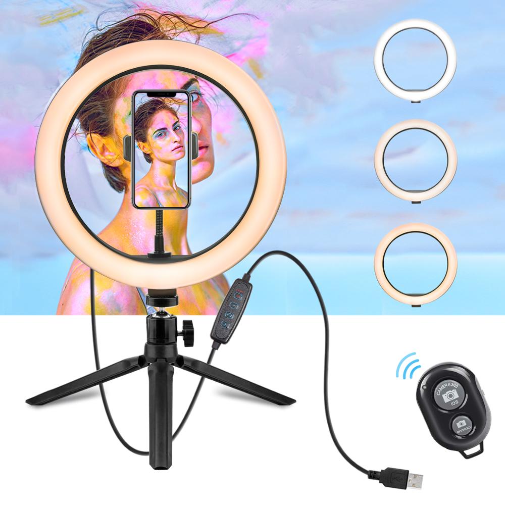 10 Inch  26CM  Ring Light with Stand - Rovtop LED Camera Selfie Light Ring for iPhone Tripod and Phone Holder for Video Photography - Korvel