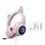 AKZ-022 RGB Luminous Cat Ear Wired Gaming Headset