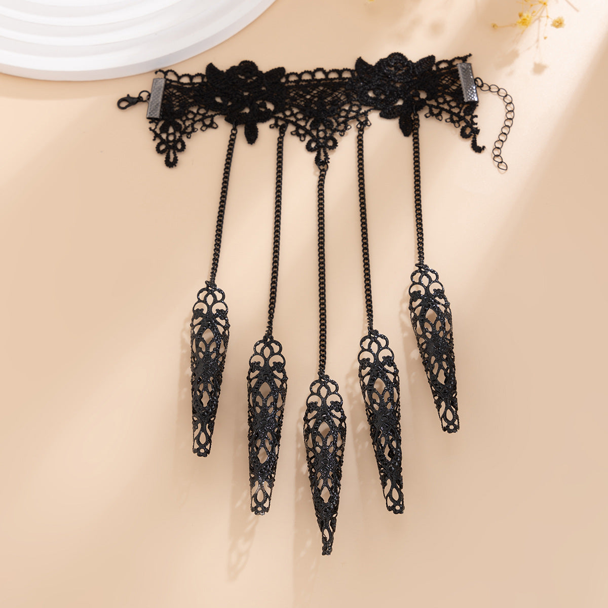 Bracelet à franges en diamant noir élégant pour femmes