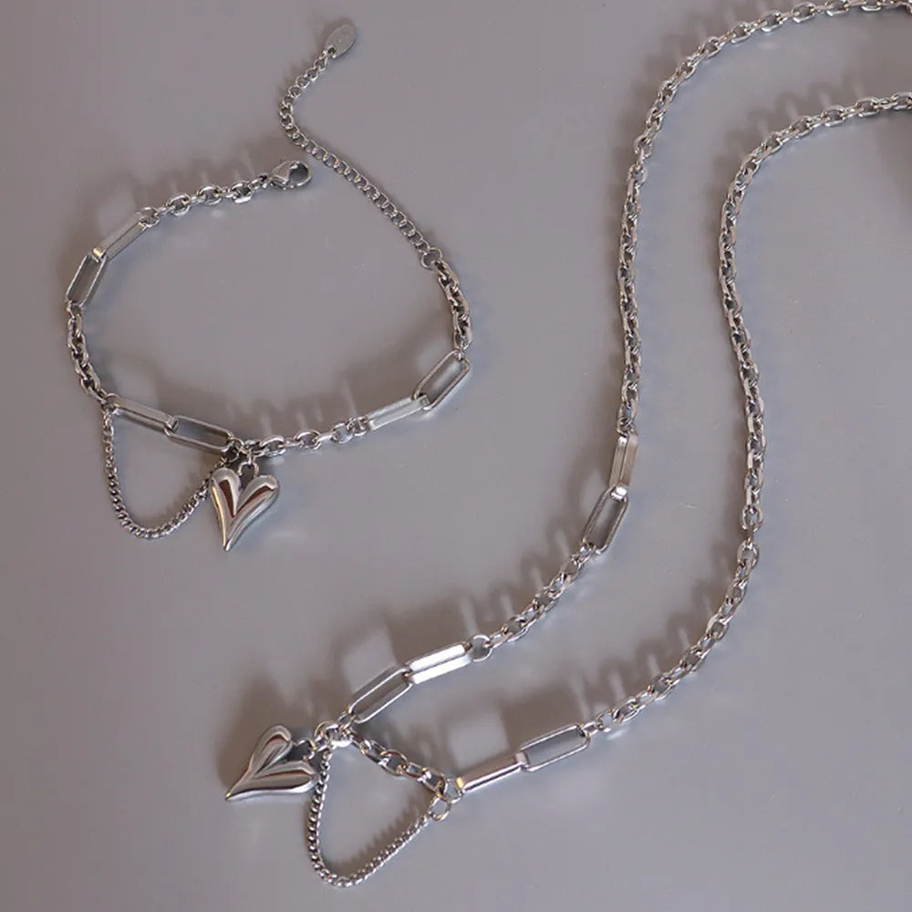 Titanium Steel Heart Pendant Necklace - Korvel
