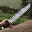 Legendary Crocodile Dundee Knife – 16” Handcrafted Damascus Steel Blade with Buffalo Horn or Leather Grip & Brass Guard + Leather Sheath - Korvel