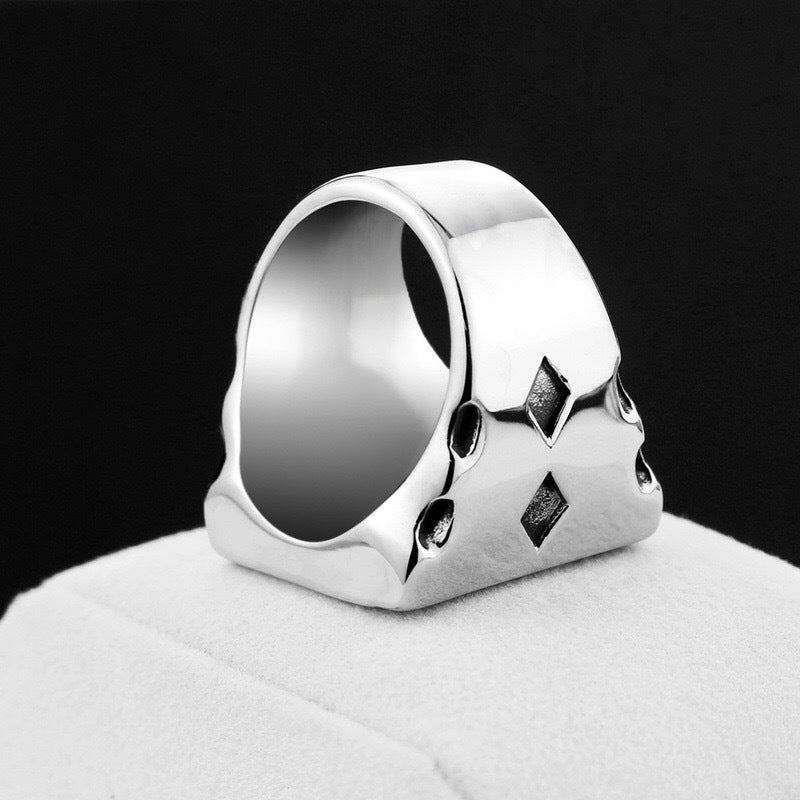 Anillo de Cartas de Póker de Acero de Titanio Retro - Diseño Unisex