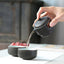 Black pottery quick guest cup one pot two cups household outdoor travel tea set portable bag Kung Fu outdoor portable bubble - Korvel