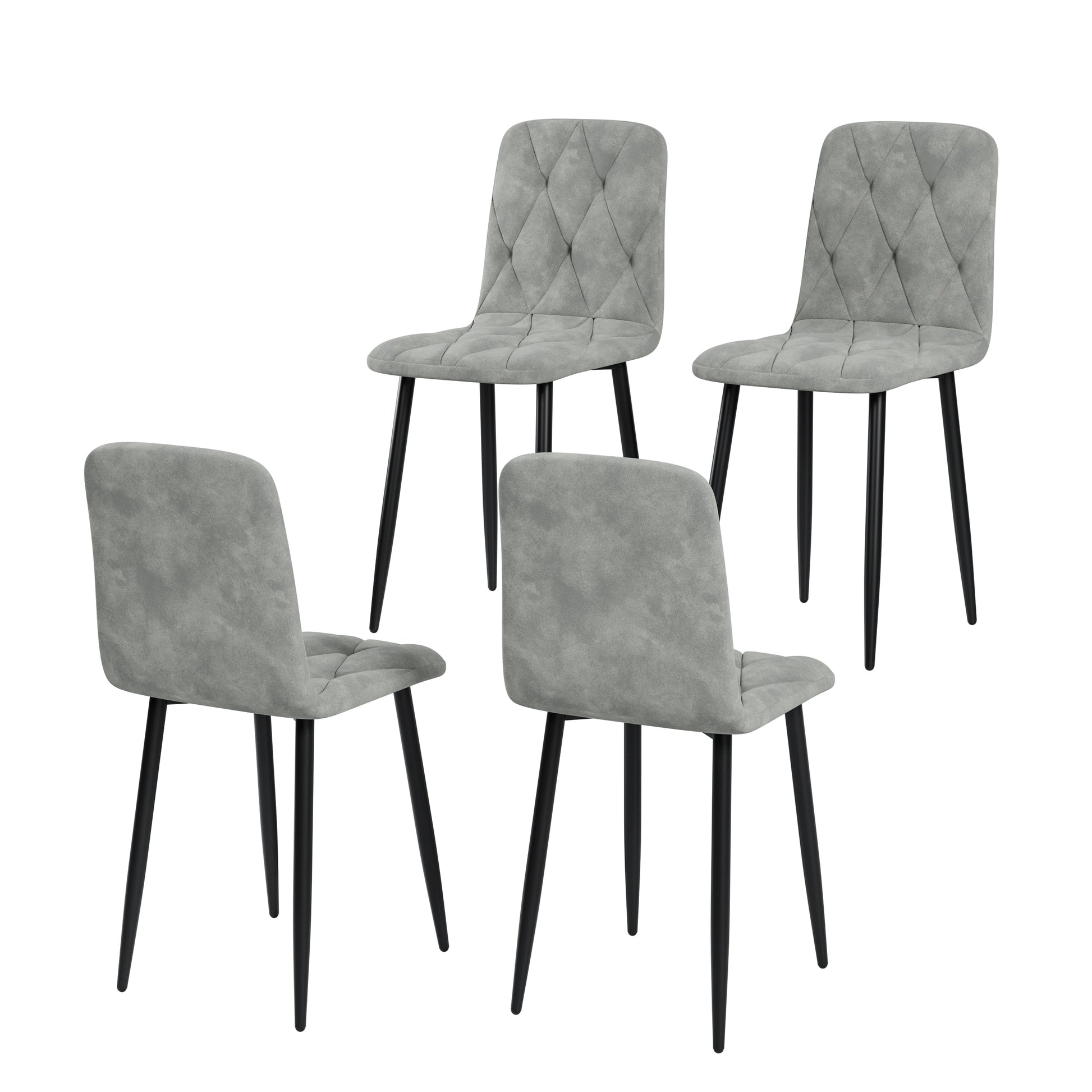 Dining Chairs Set of 4, Modern Kitchen Dining Room Chairs, Velvet Dining Chair Upholstered Cushion Seat and Sturdy Metal Legs - Korvel