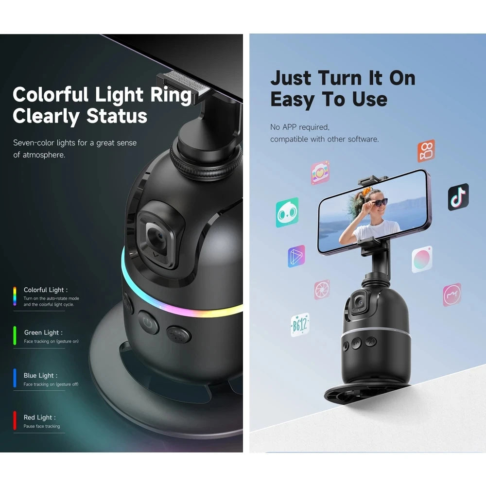 P03 Gimbal Intelligent AI avec Suivi Automatique de Visage à 360° pour Smartphones