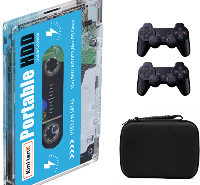 Kinhand 500G Portable External Hard Drive with Retro Games