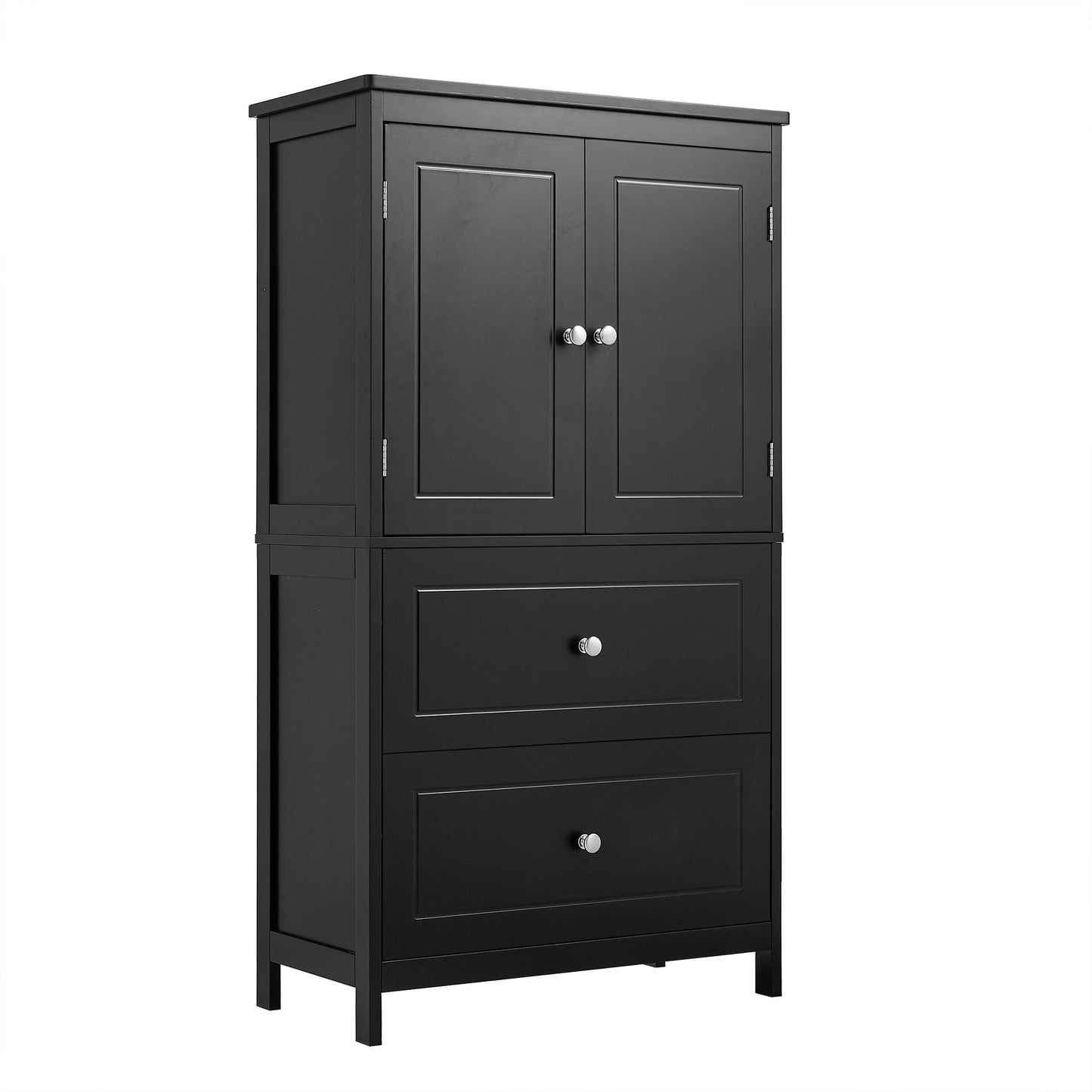Armoire de rangement de salle de bain noire élégante avec étagère réglable