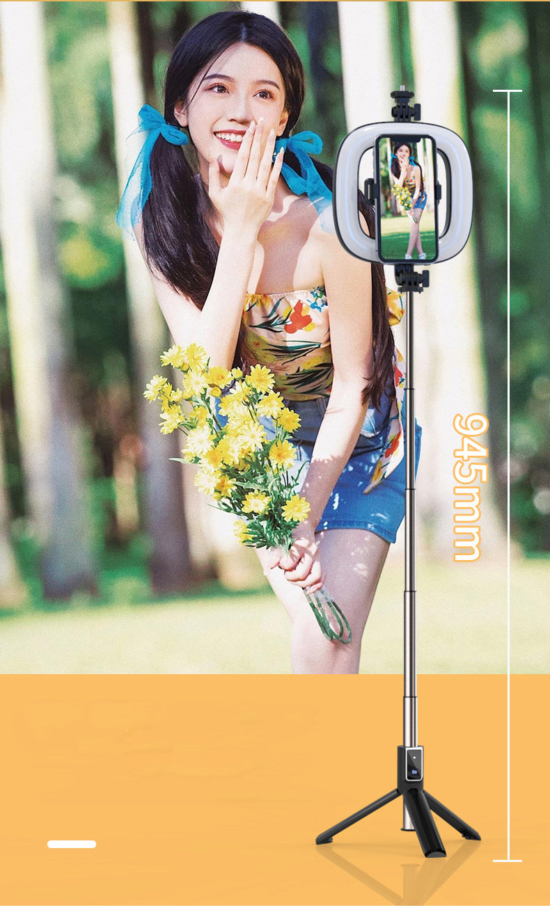 P40D Square Fill Light Selfie Stick - Portable 6-Inch Beauty Light