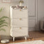 Modern Arc Design Shoe Cabinet With 3 Drawers,Shoe Storage Cabinet for Entryway,Outdoor,White Finish - Korvel