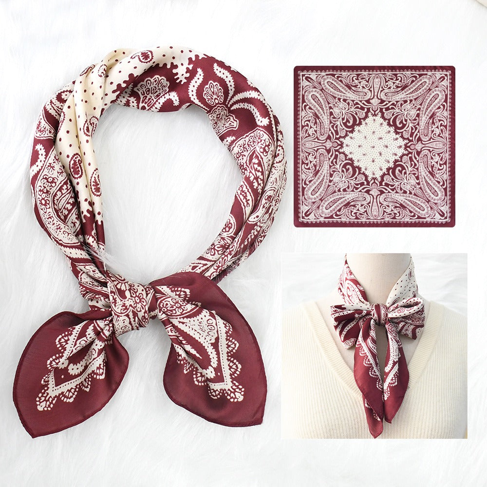 Silk Scarf Women's Sunscreen Beach Imitation Silk Versatile Silk Scarf Neckband - Korvel