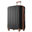 Hardshell Luggage Spinner Suitcase with TSA Lock Lightweight Expandable 24'' (Single Luggage) Black Brown + ABS + 24 Inch - Korvel