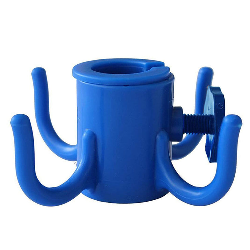Portable Beach Umbrella Hook: 4-prong, universal for hats, bags, clothes; fits camping/beach umbrellas. - Korvel