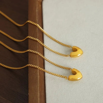 Elegant Gold-Plated Heart Pendant Necklace