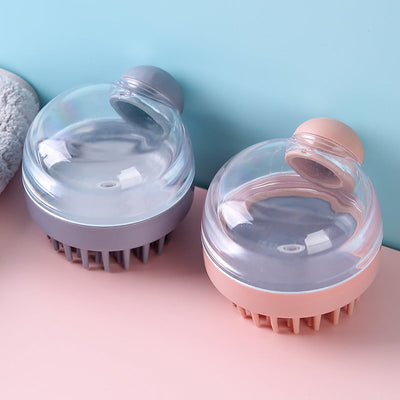 Hair Wash Comb Clear Brush Fluid Press Scalp Massage Bath Cleaning Shower Brush Home Shampoo Scrubber - Korvel