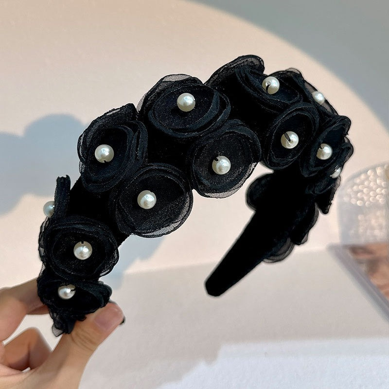 Fashionable fabric pearl flower Hair accessories - Korvel