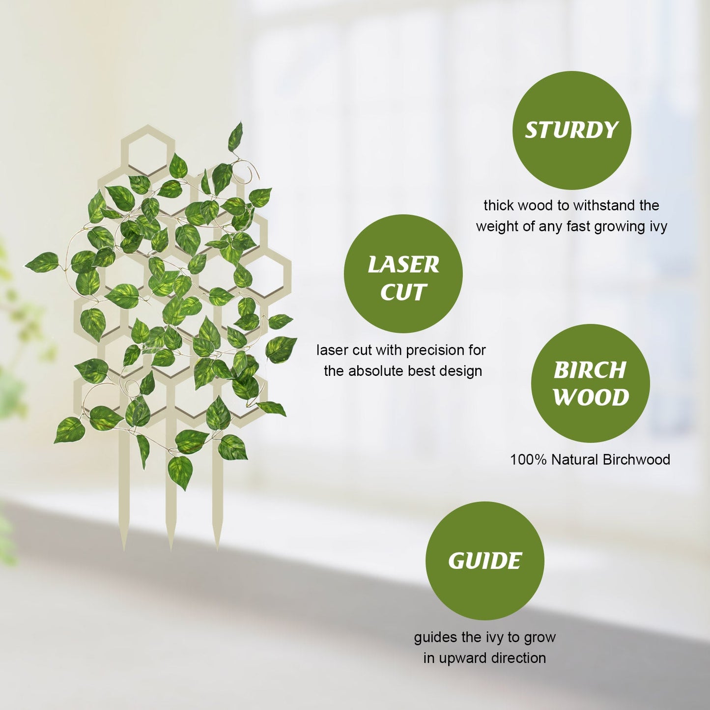 Garden Plant Trellis, Home Wooden Geometric Molding Decorative Support Flower Arrangements Climbing Pergola - Korvel