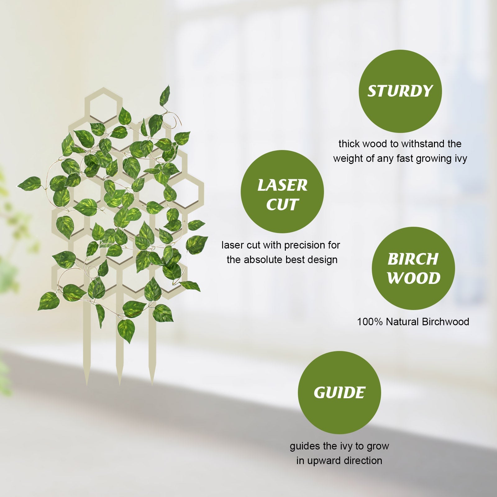 Garden Plant Trellis, Home Wooden Geometric Molding Decorative Support Flower Arrangements Climbing Pergola - Korvel
