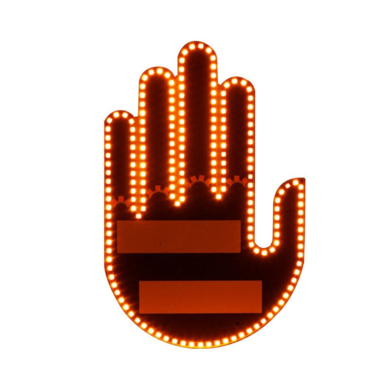 Funny Gift Gesture LED Car Middle Finger Back Window Car Sign LED Hand Novelty Car Interior Decoration Suspension In The Car - Korvel