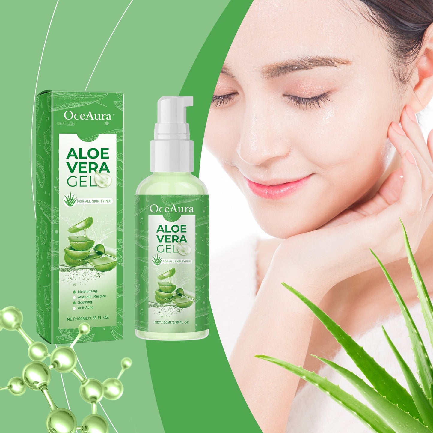 Gel Hidratante Nutritivo de Aloe Vera para Piel Hidratada
