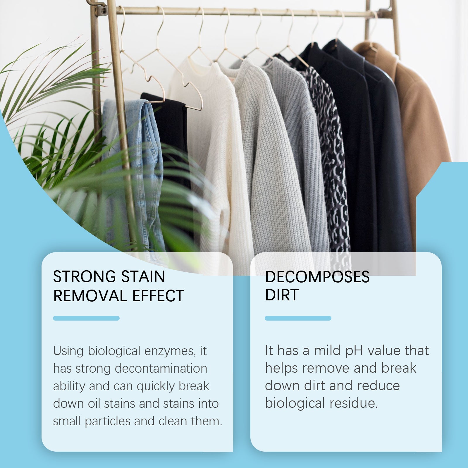 Clothing Enzyme Cleaner, Clean Stubborn Dirt Stains Yellow Sweat Stains Multi-Purpose Clothing Cleaner - Korvel
