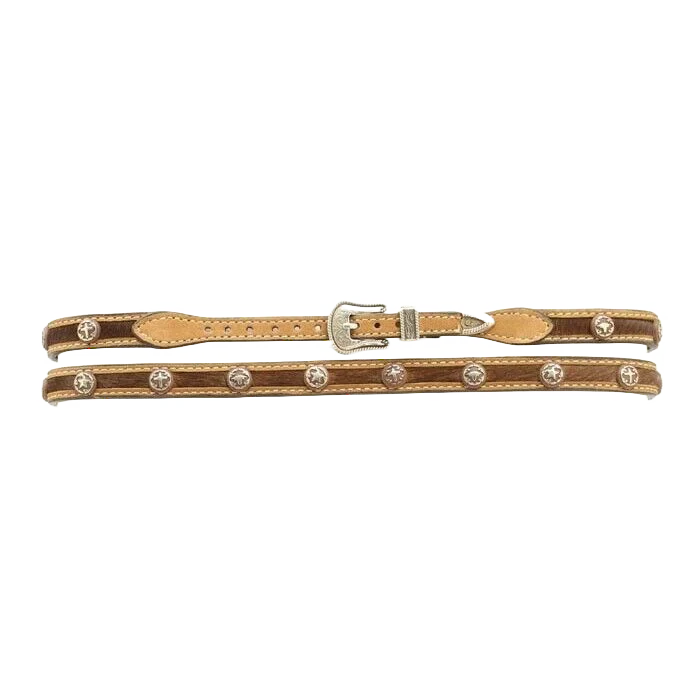 Rustic Western Leather Hat Band with Silver Accents - Korvel