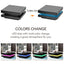 ON-TREND High Gloss Minimalist Design with LED Lights 2-Tier Square Coffee Table Black - Korvel