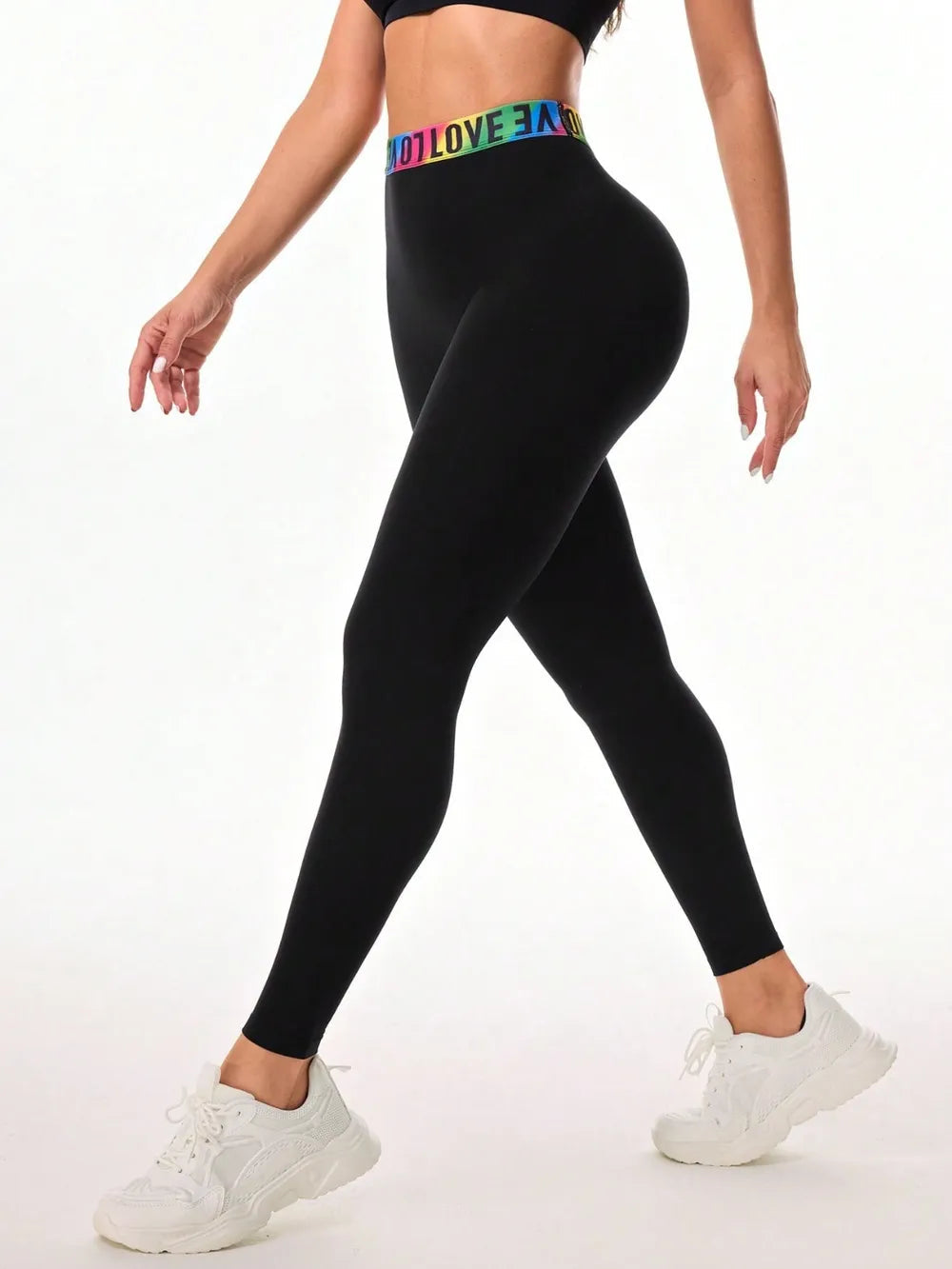 Leggings Actifs Taille Haute Imprimés Lettre