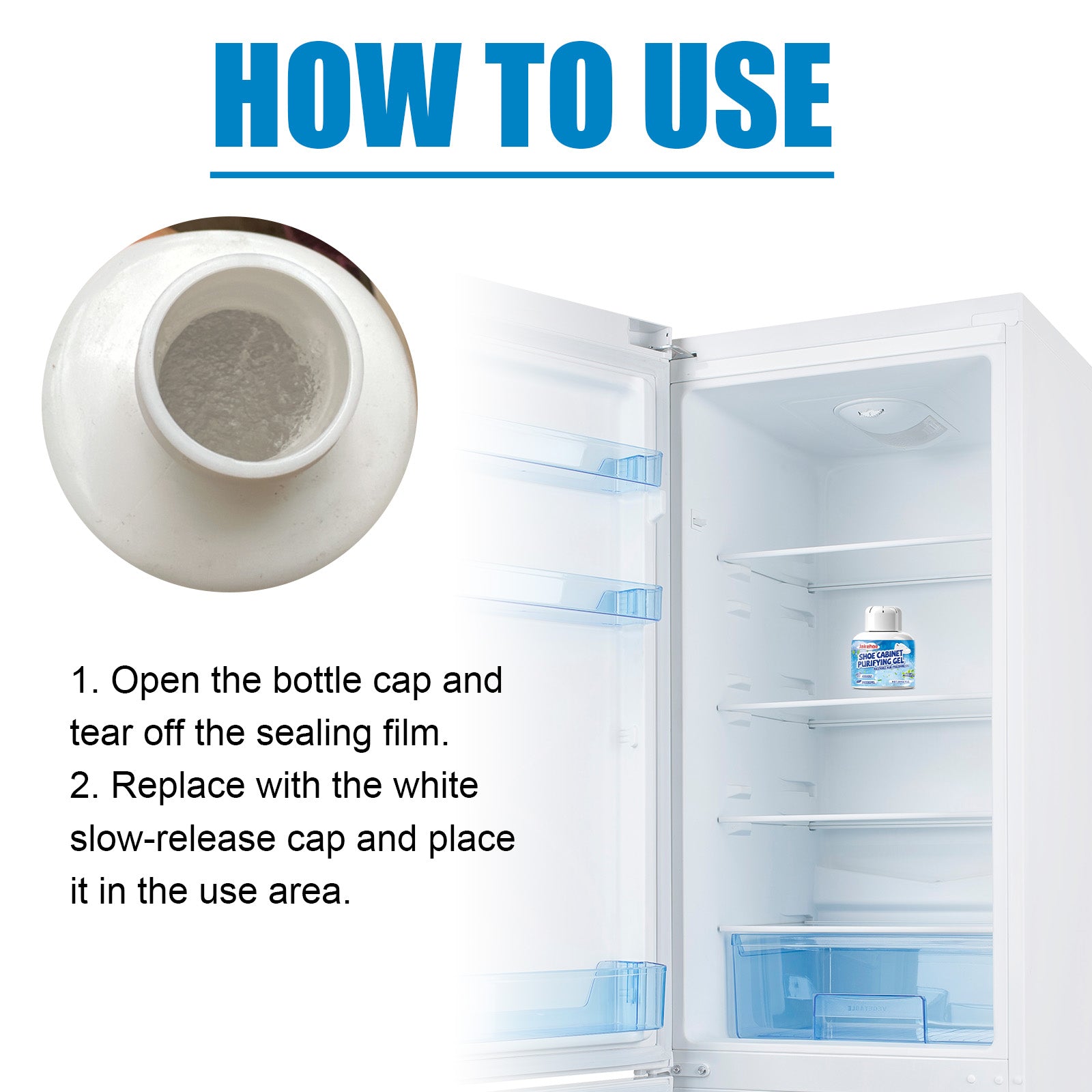 Refrigerator Deodorizer Purifying Gel, Indoor Refrigerator Deodorization Purification Fresh-Keeping Anti-Channeling Clean Odor - Korvel
