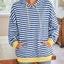 Sudadera con capucha a rayas suelta y casual