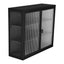 Retro Style Haze Double Glass Door Wall Cabinet With Detachable Shelves for Office Dining Room Living Room - Korvel