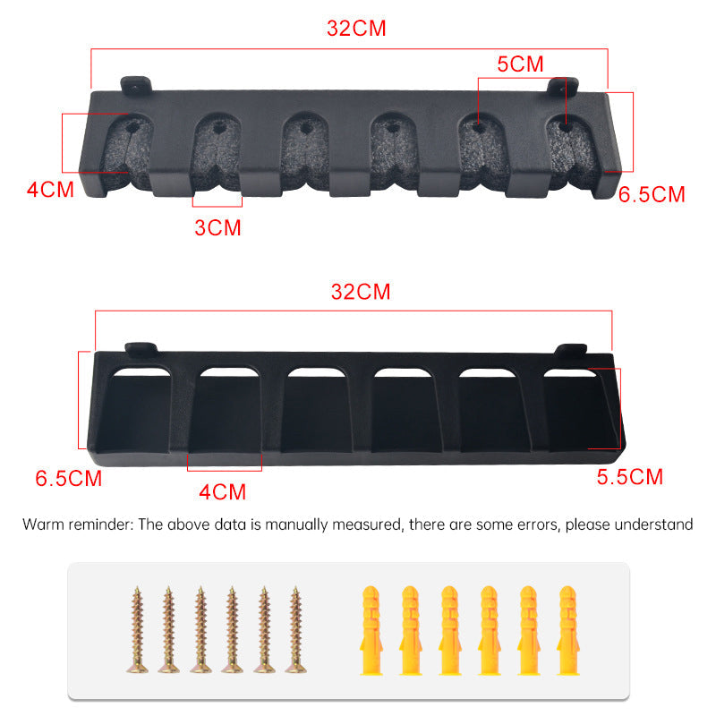1pc 6-hole fishing rod wall mount, vertical/horizontal display frame - Korvel