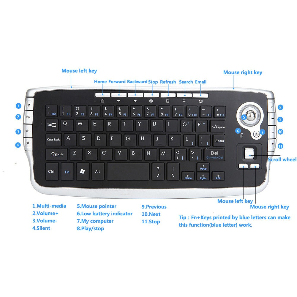 Air Flying Mouse Wireless Track Ball Keyboard Set