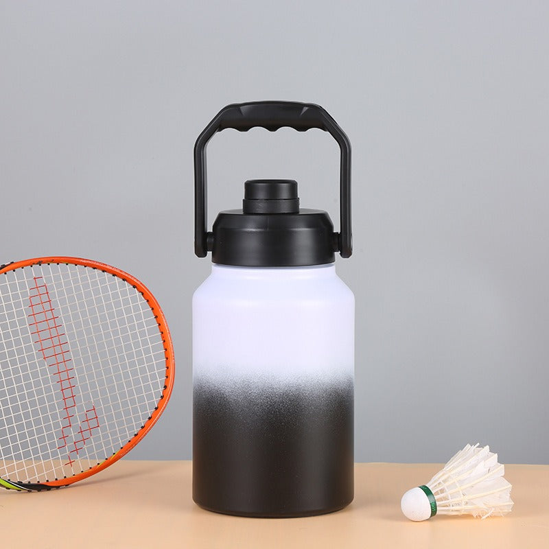 Double Wall Half Gallon Insulated Water Bottle Jug 64oz 128oz Stainless Steel Sports Water Flask with Handle - Korvel