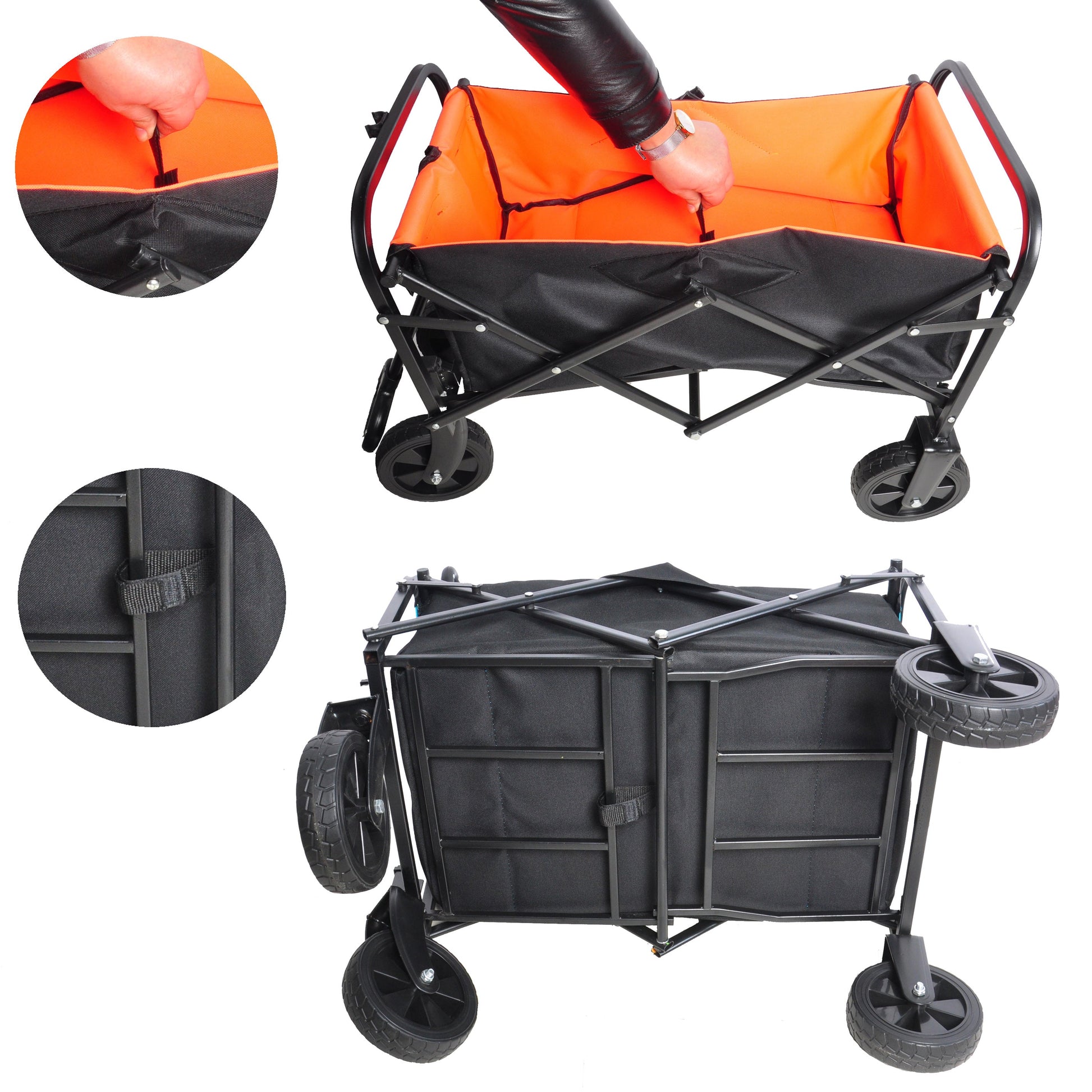 Folding Wagon Garden Shopping Beach Cart - Korvel