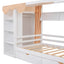 Twin Size House Bed with Two Drawers and Wardrobe - White