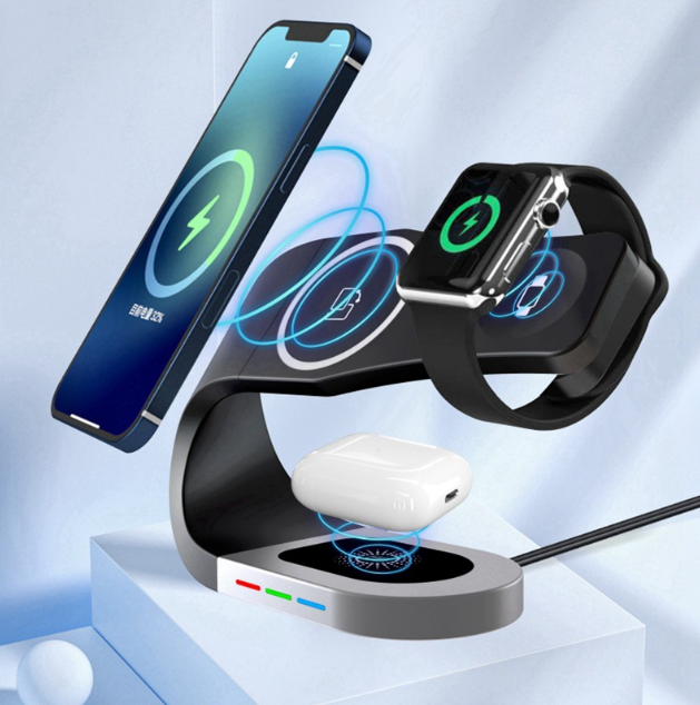 Chargeur sans fil magnétique 3-en-1 premium pour appareils