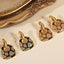 Geometric glazed enamel leopard print earrings fashionable and elegant accessories - Korvel