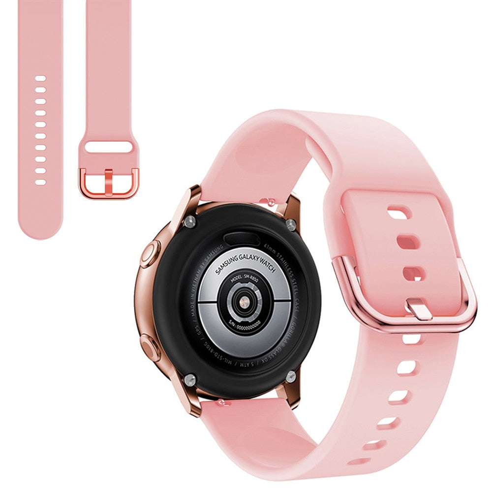 Suitable for Samsung Galaxy Watch Active2 Solid Color Silicone Strap 20/22mm Universal Strap - Korvel
